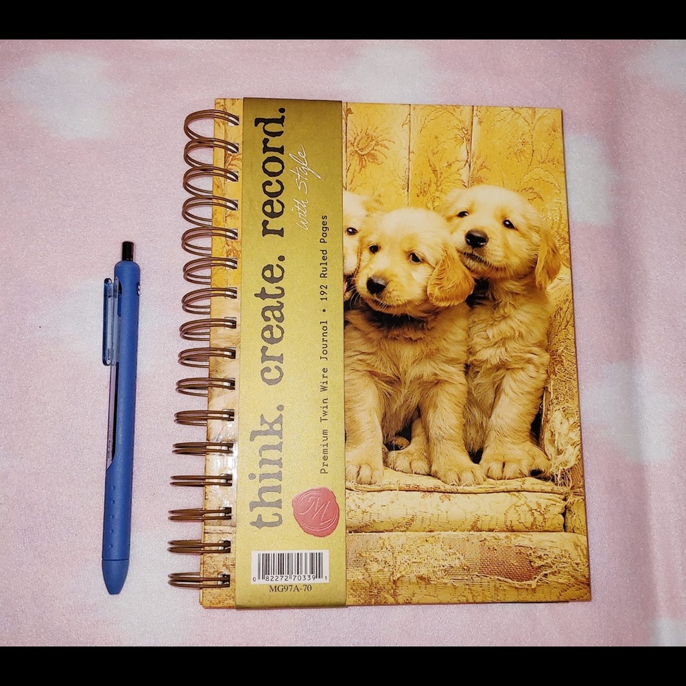 RARE Three Cute Golden Retriever Puppies Journal